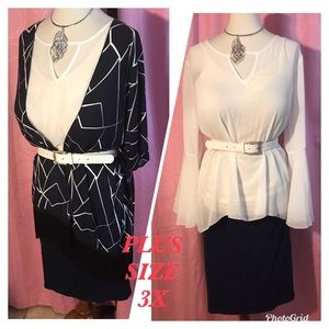 NEW 9 PIECE SET! SKIRT/BLOUSE/WRAP/BELT/JEWELRY 3X